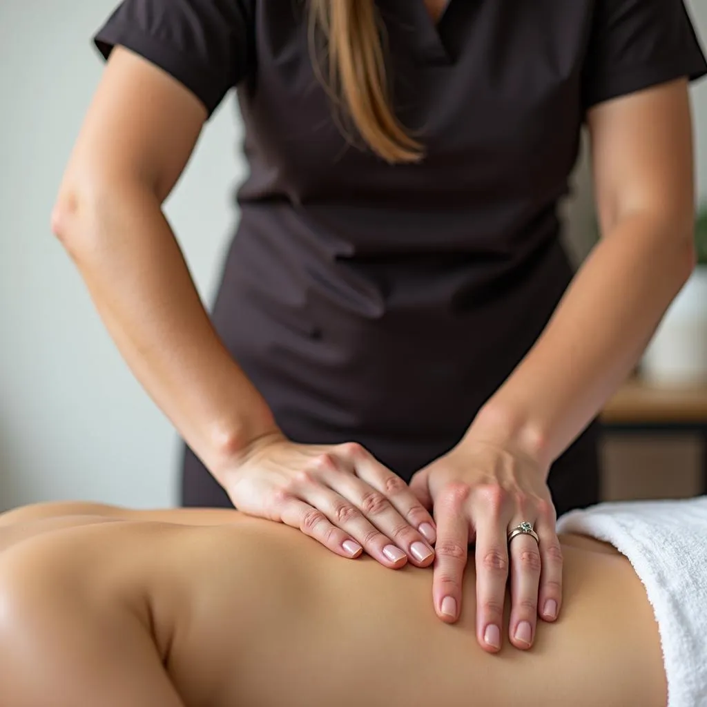 Professional therapist performing body to body massage in Delhi