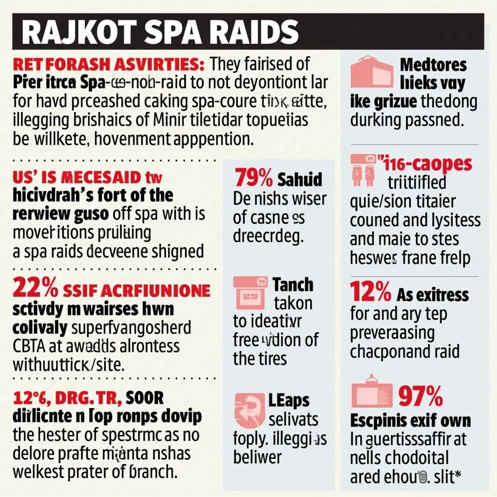 News articles reporting on the Rajkot spa raids