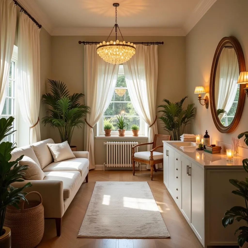 Tranquil ambiance in a relax salon and spa