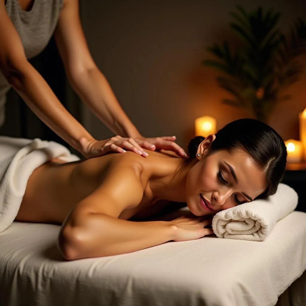 Woman Enjoying a Relaxing Massage at a Hyderabad Spa