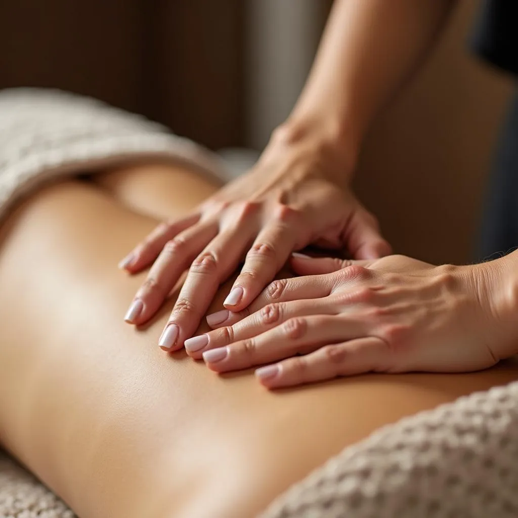 Skilled therapist performing massage therapy at an s4 spa