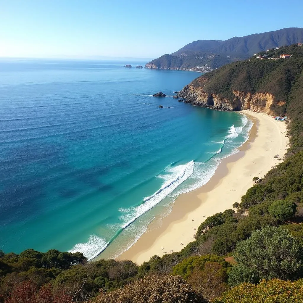 Scenic view of Santa Barbara beach