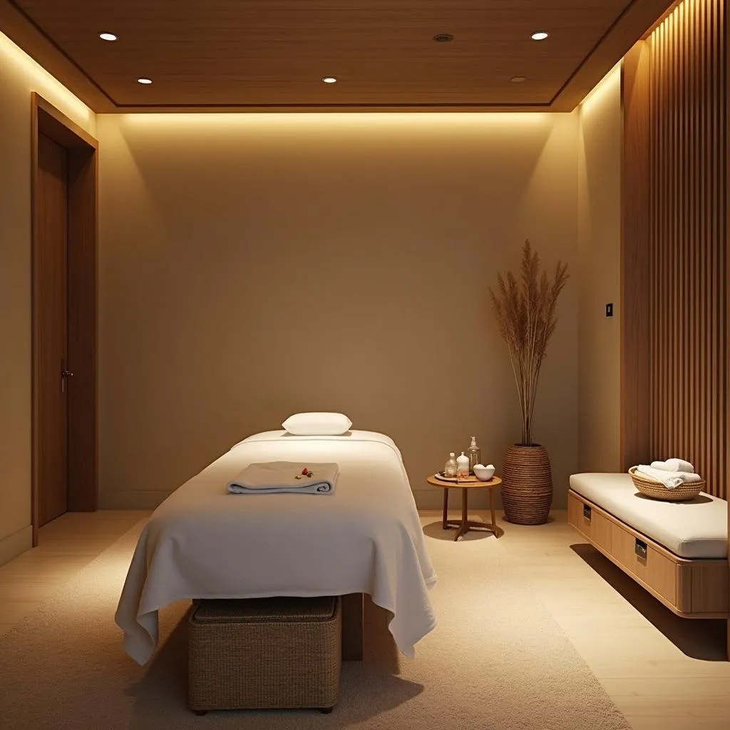 Serene treatment room at Sawasdee Spa