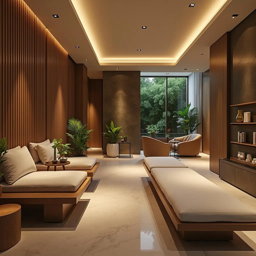 Serene spa interior in Delhi