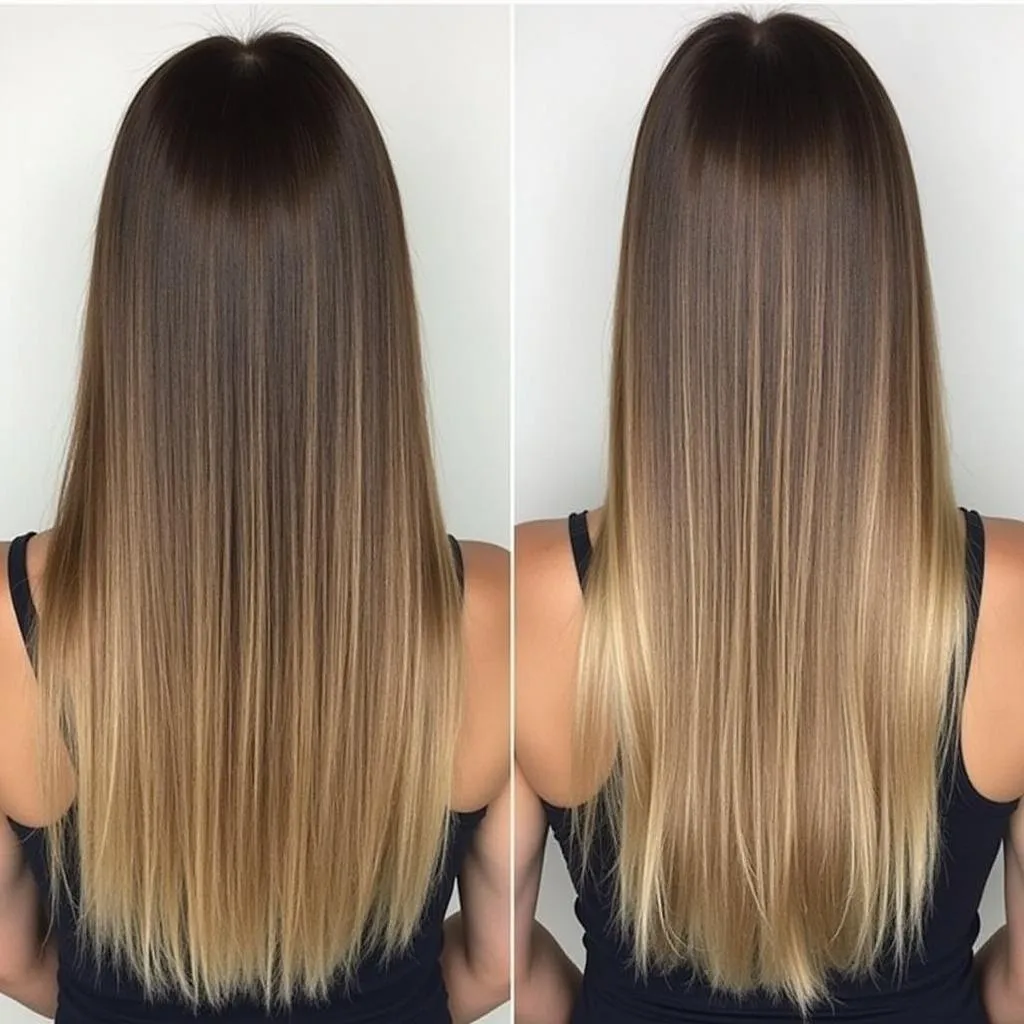 Shiny, healthy hair after a hair spa treatment