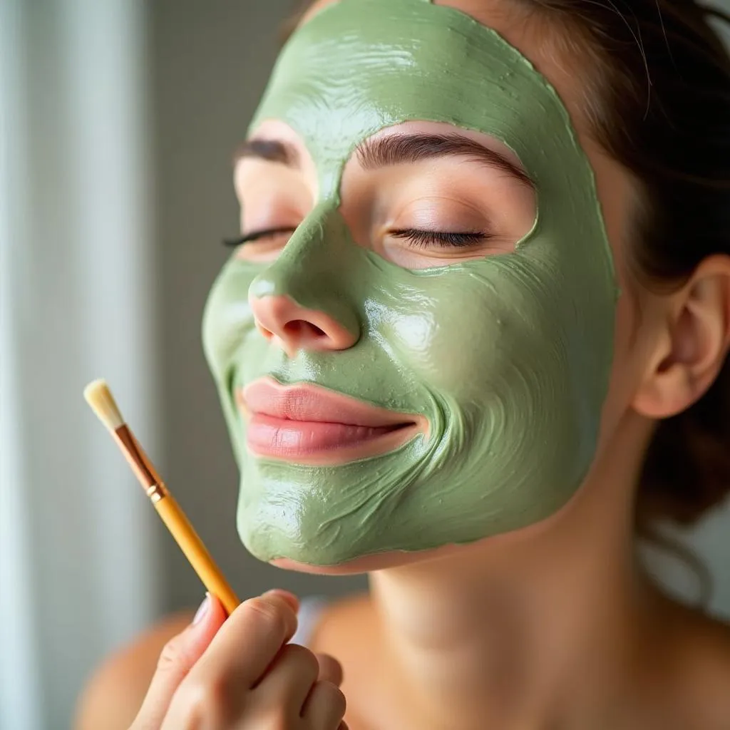 Application of a Simol Spa Facial Mask