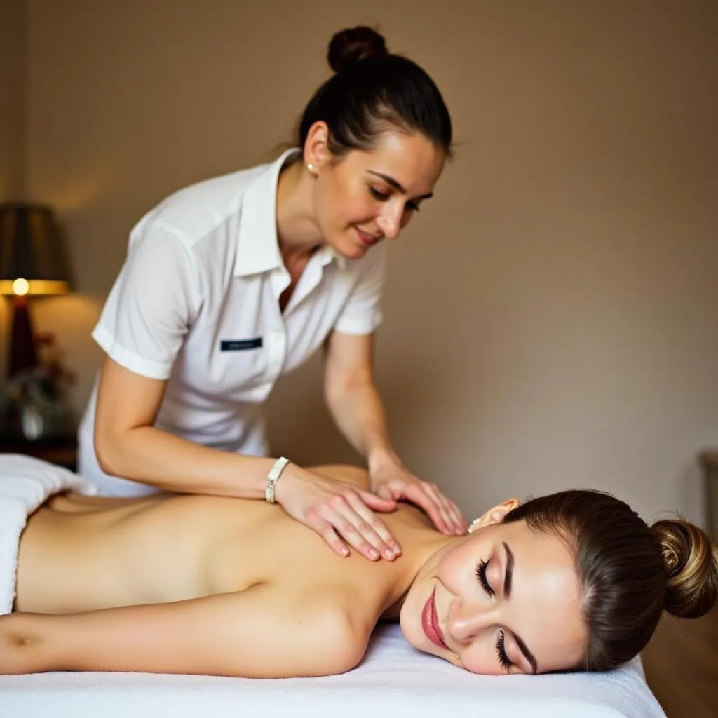 Skilled Therapist Performing Massage