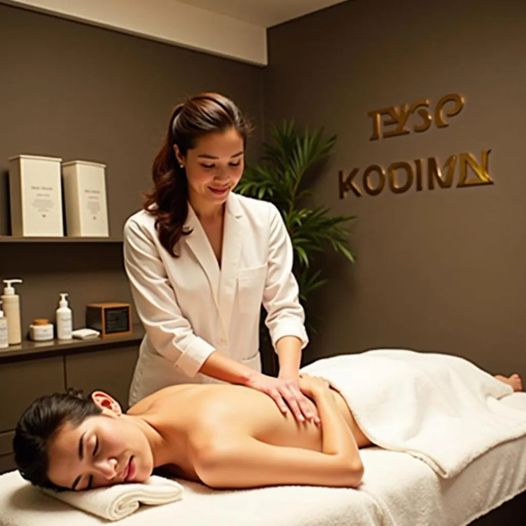 Professional therapist performing massage at SPA KOREAN