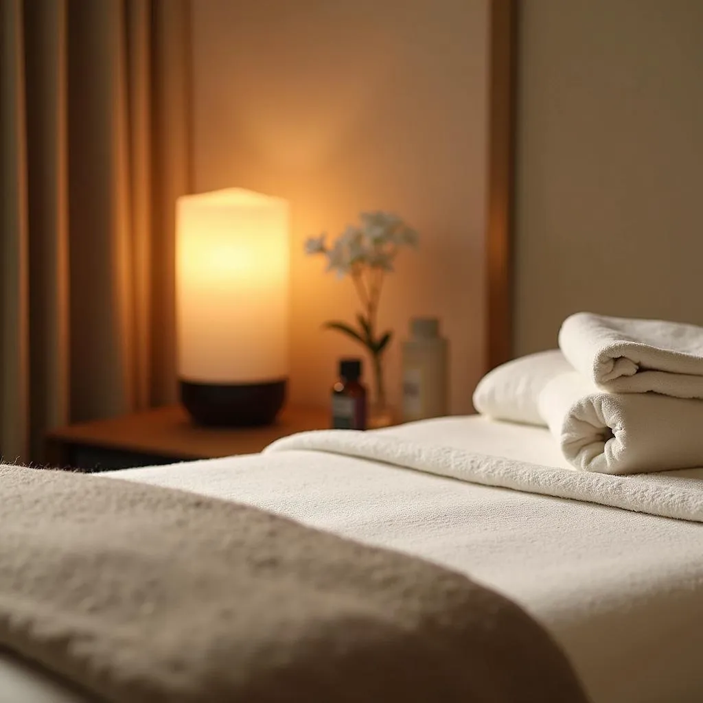 Serene ambiance of the spa's treatment room at Hotel Riverside