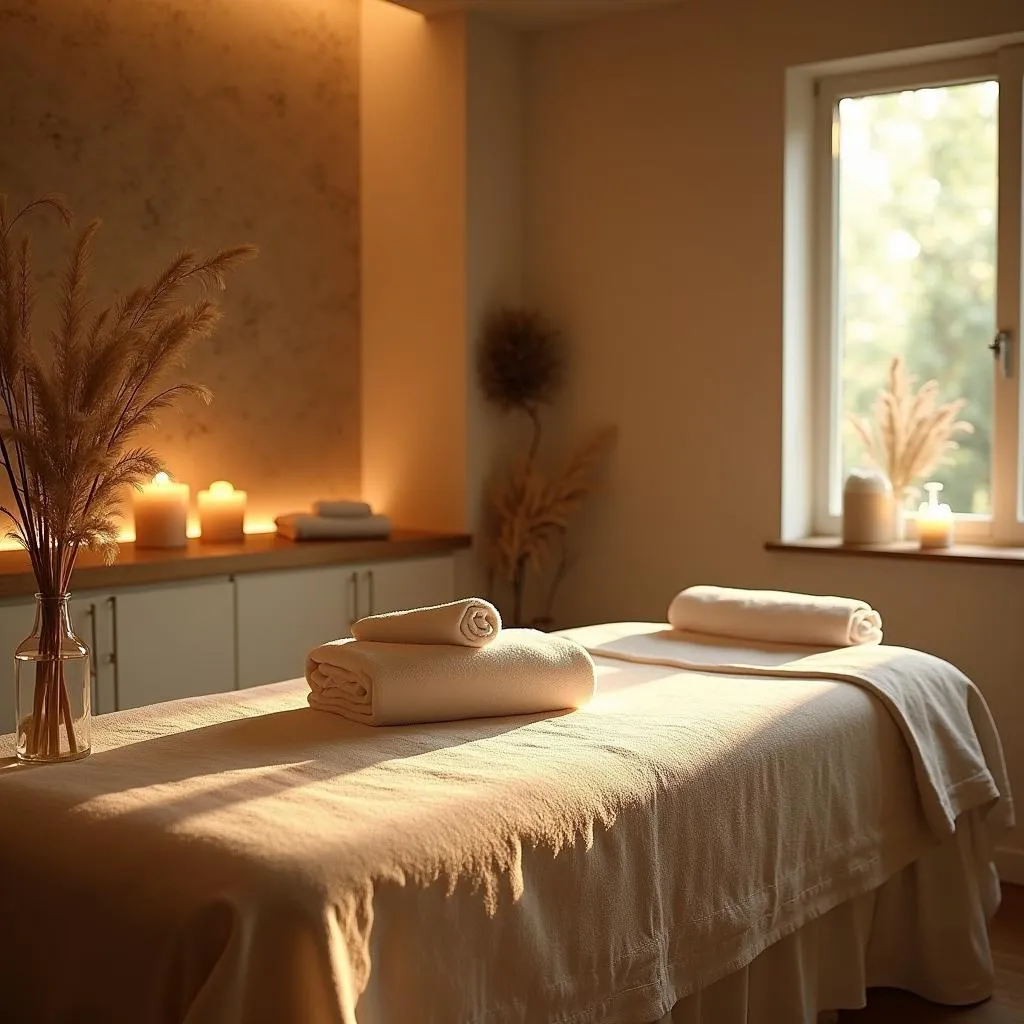 Serene spa treatment room in Oxfordshire