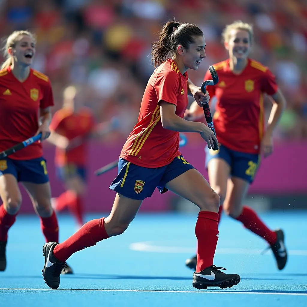 Spain Hockey Team Attack