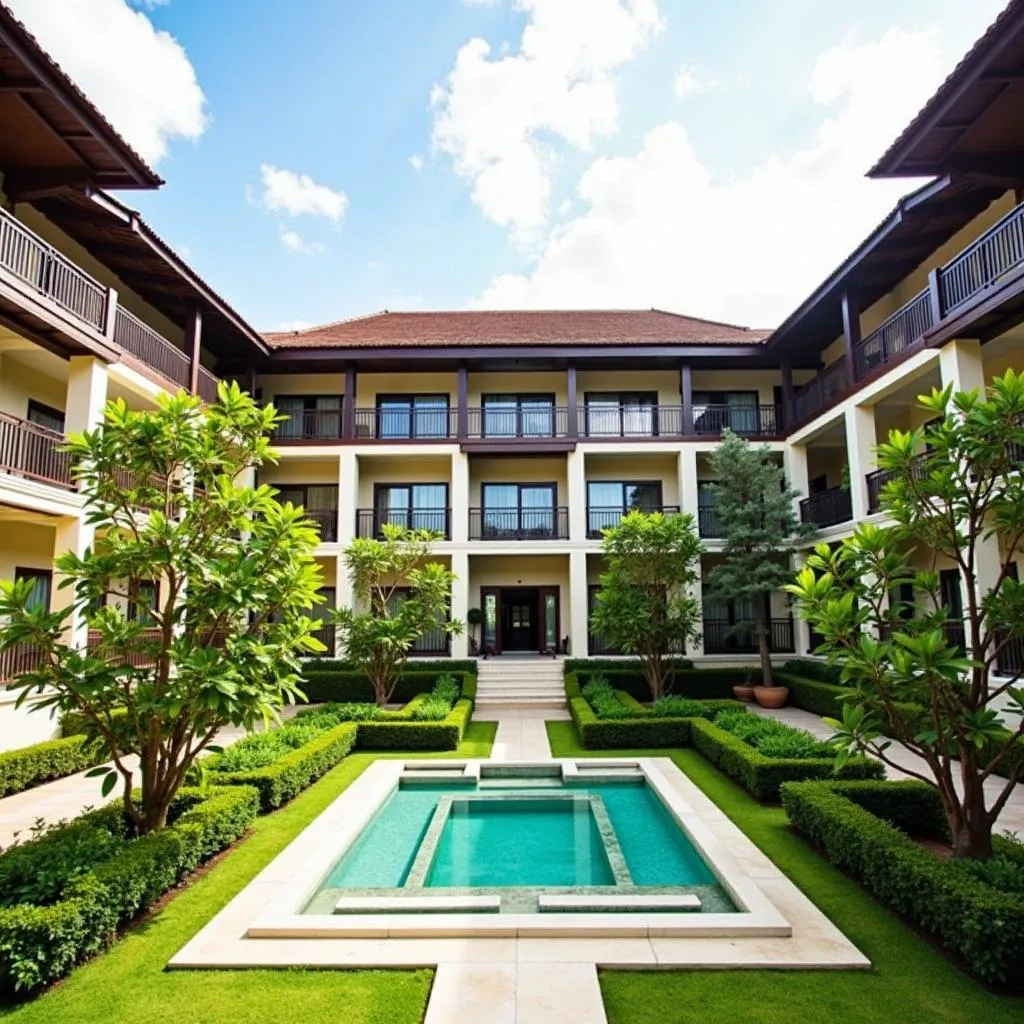 Tranquil Courtyard View from Summit Nam Nang