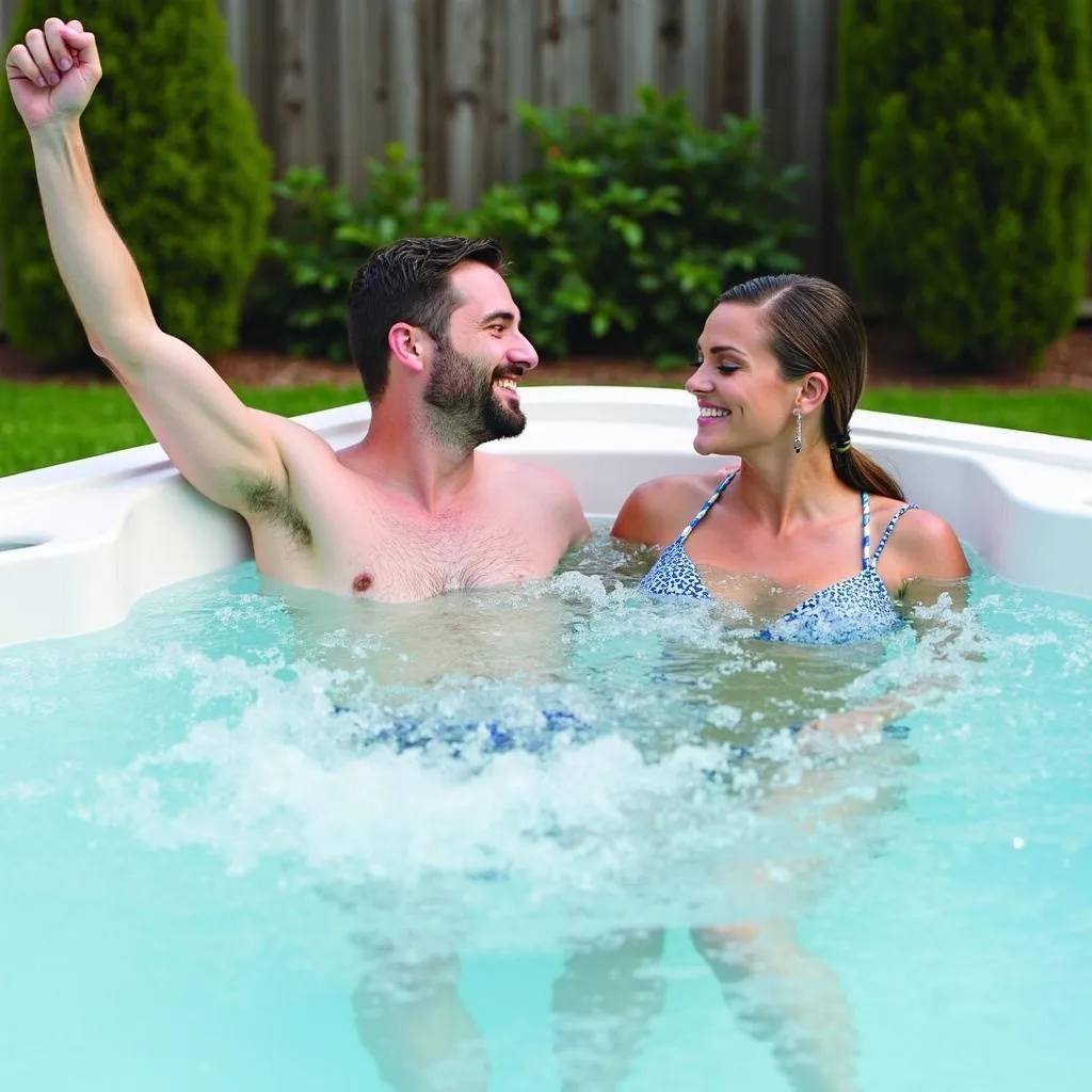 Relaxing in a Swim Spa