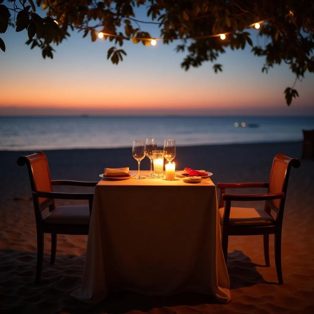 Romantic beachfront dining experience at The Taaras