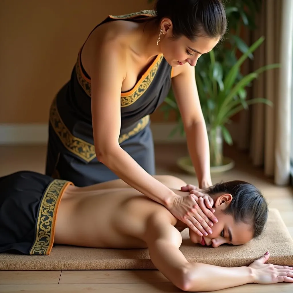 Skilled Therapist Performing Traditional Thai Massage in Bangkok