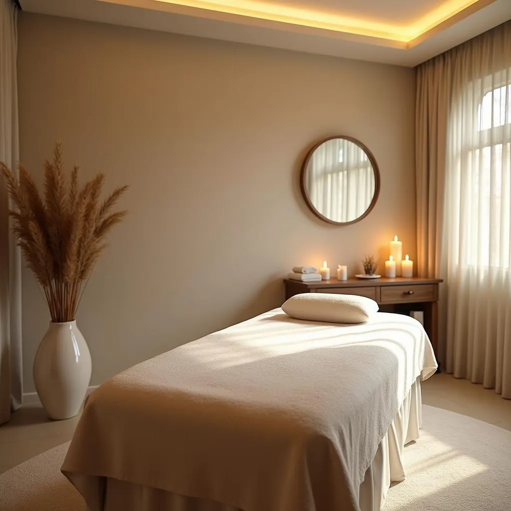 Serene spa treatment room at Winsome Resort & Spa