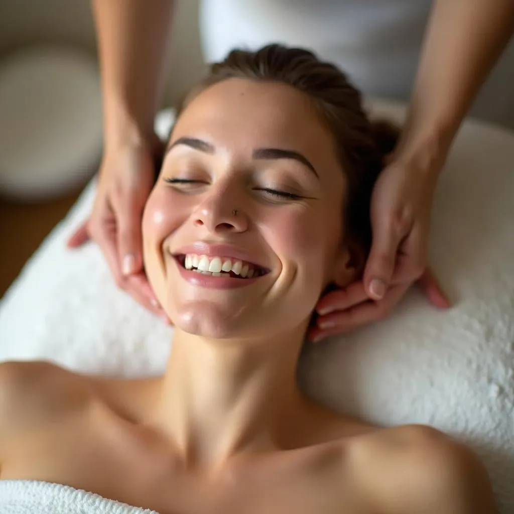 Woman relaxing during a spa treatment