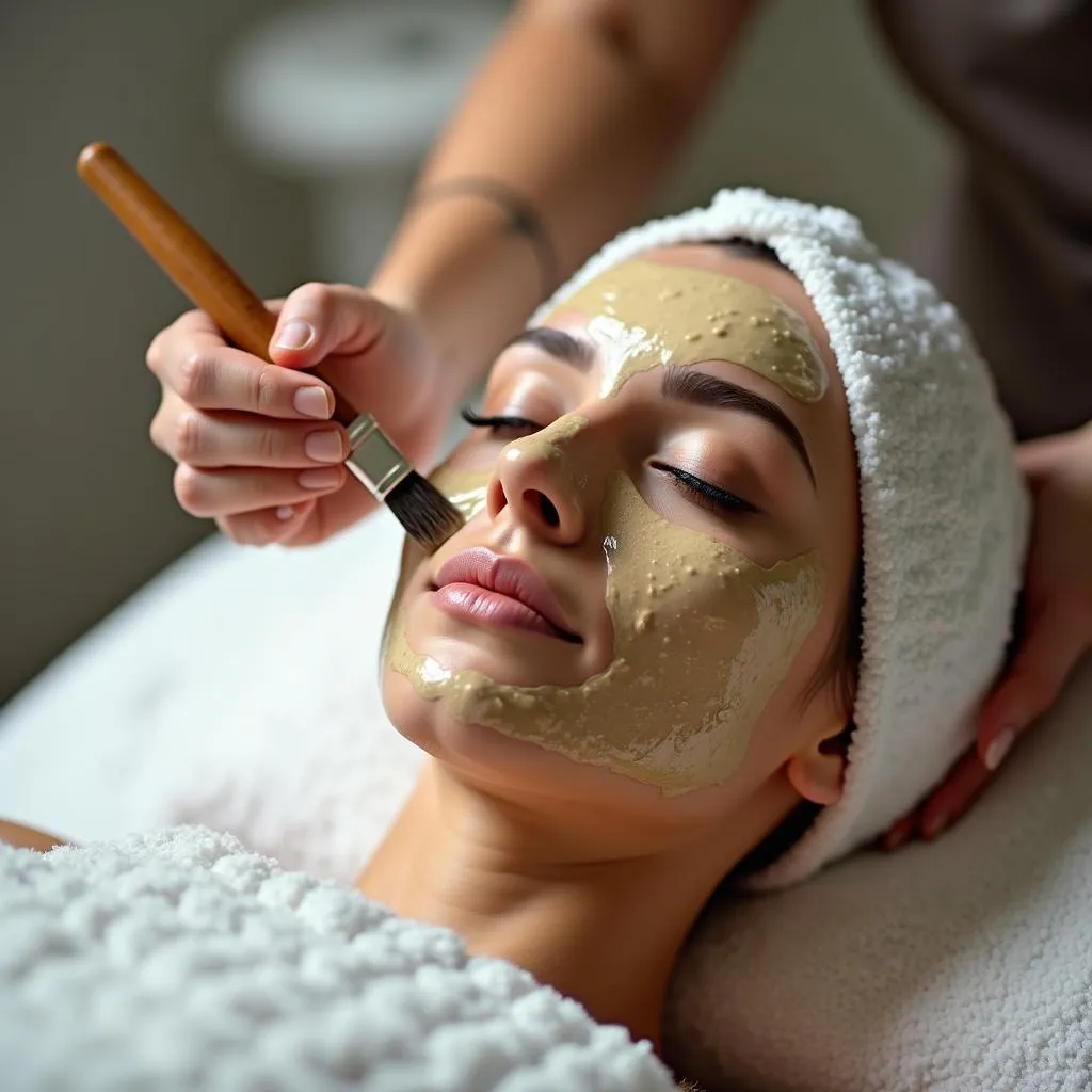 Woman Enjoying Facial Treatment at Agrex Spa