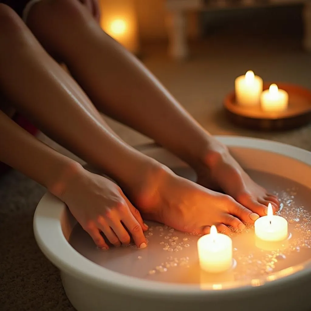 Relaxing foot spa at home