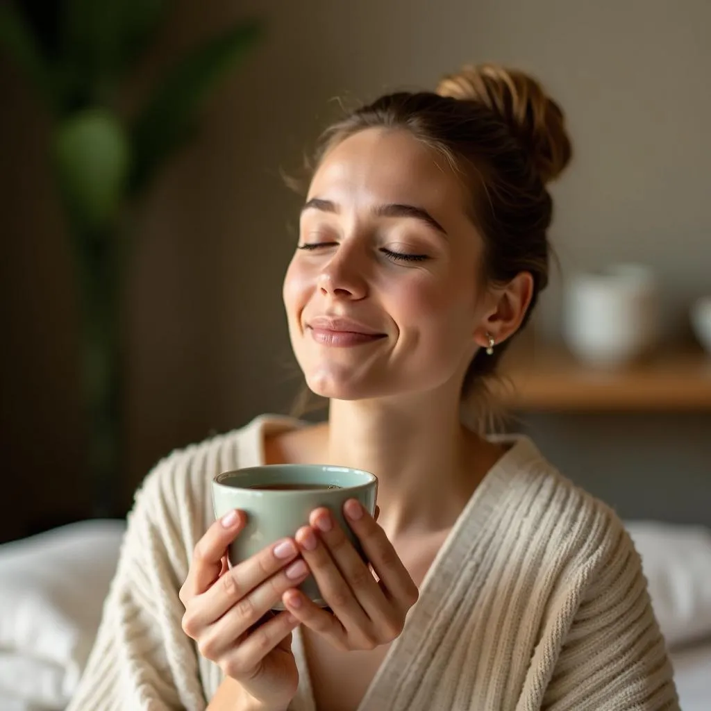 Relaxing with Herbal Tea