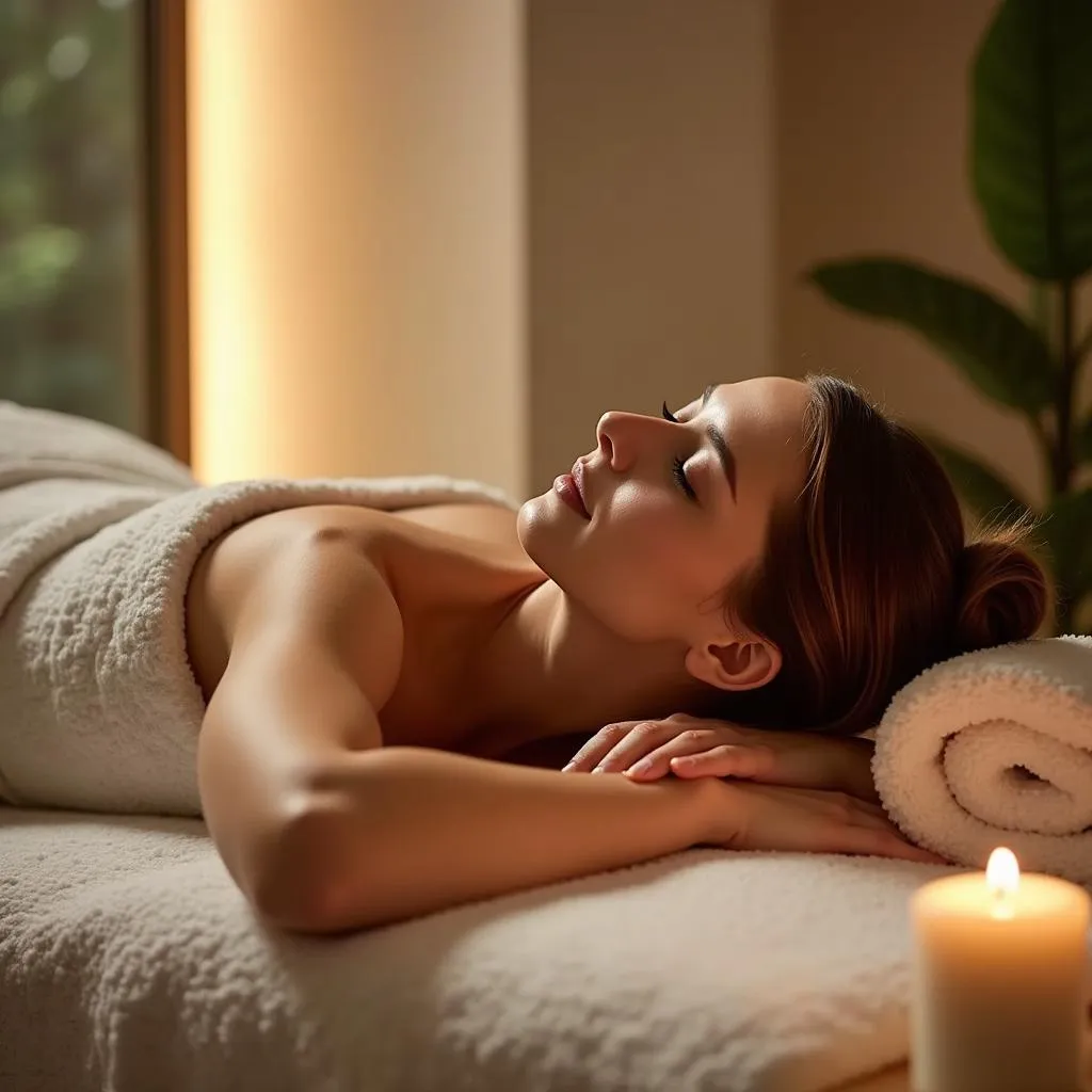 Woman Enjoying Massage at 24-Hour Spa