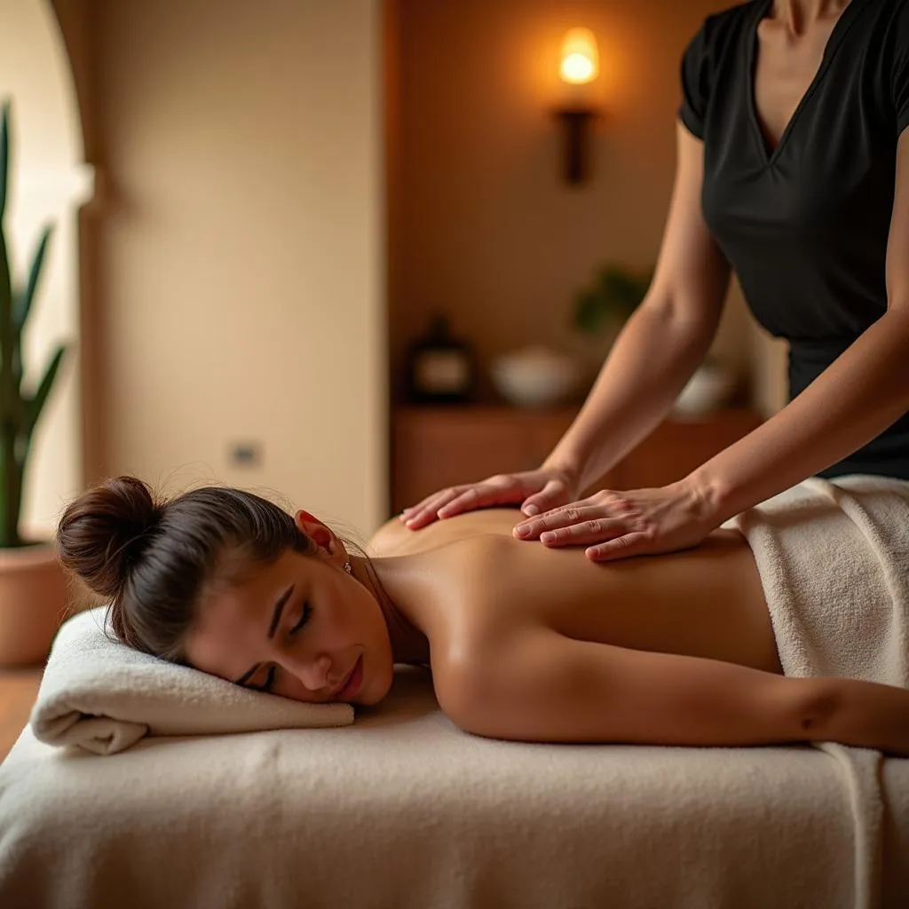 Woman Receiving a Relaxing Massage at a Miraj Hammam Spa