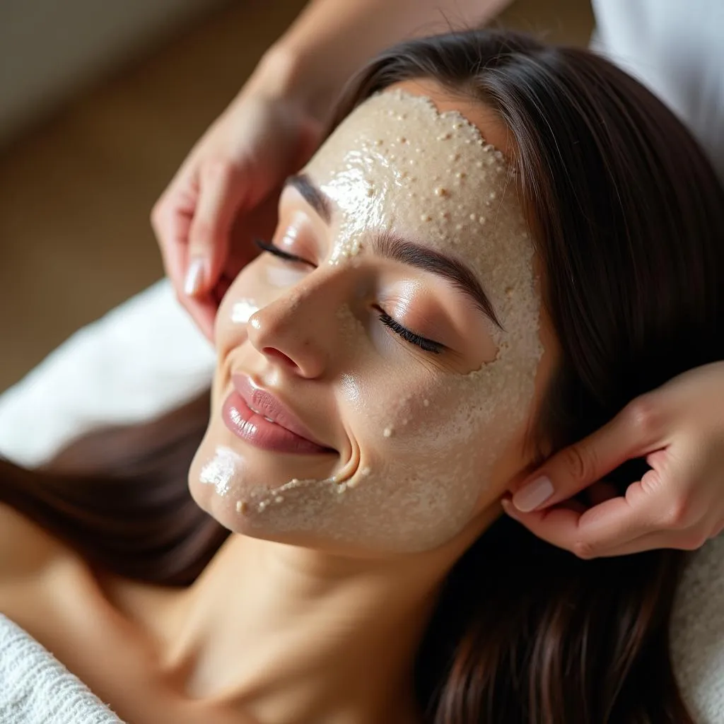 Woman Getting a Spa Hair Treatment