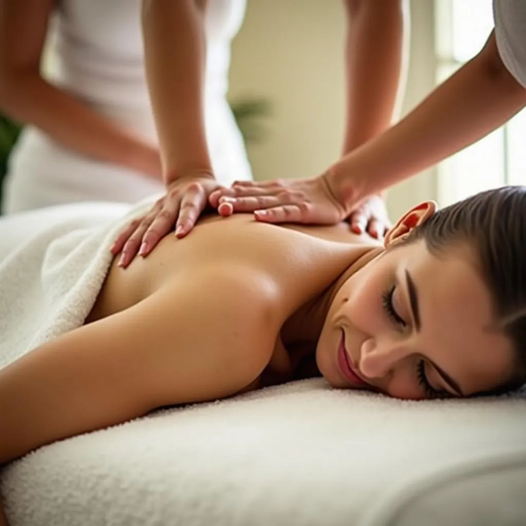 Woman Getting Ayurvedic Massage at Spa