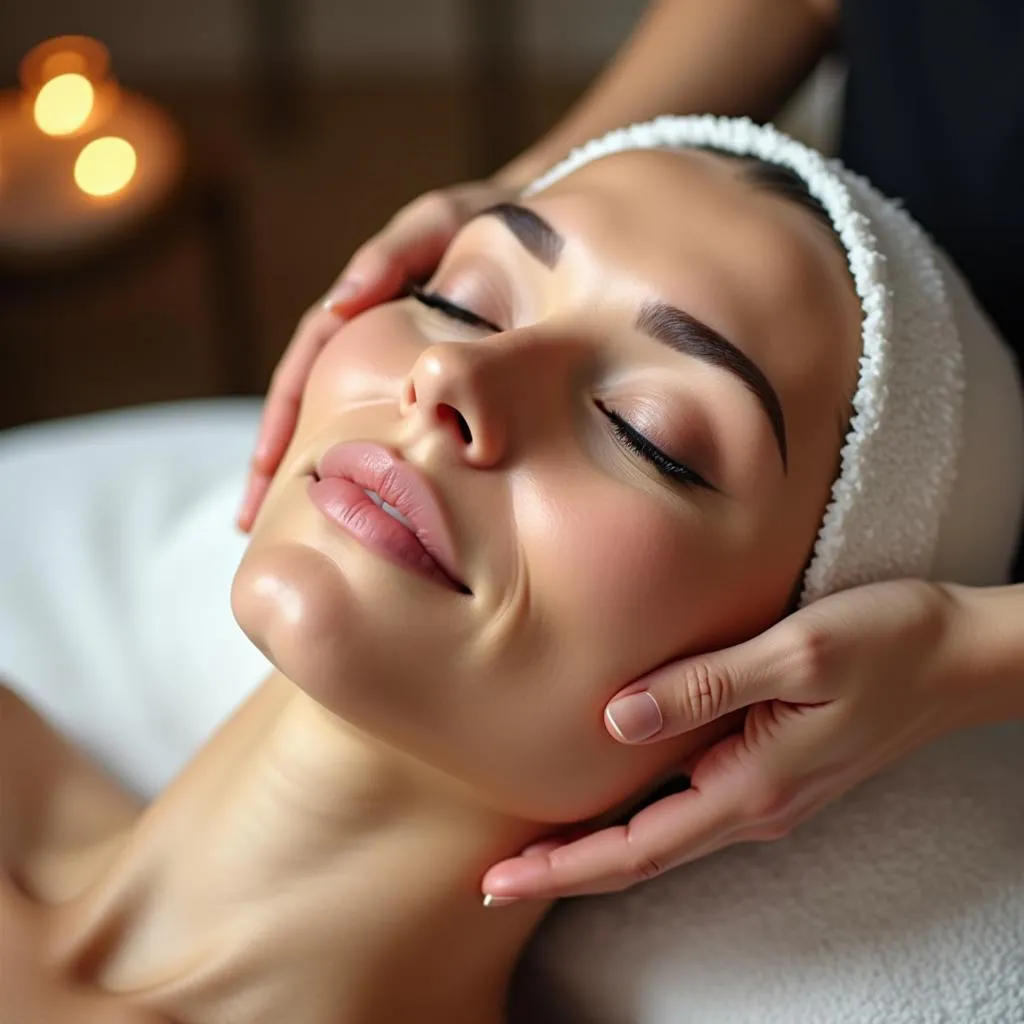 Woman Getting a Facial Treatment