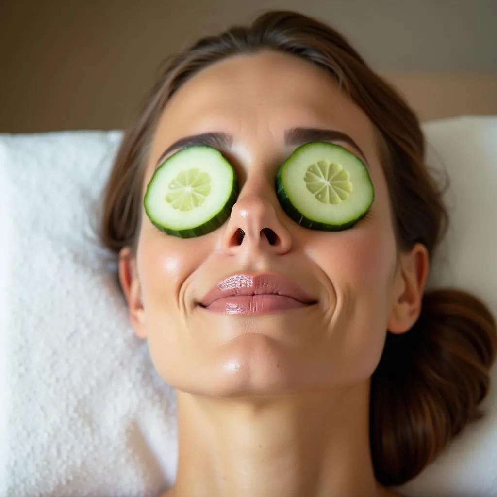 Woman Relaxing at Spa