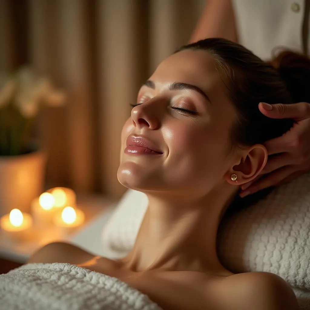 Woman relaxing in a spa near Viman Nagar