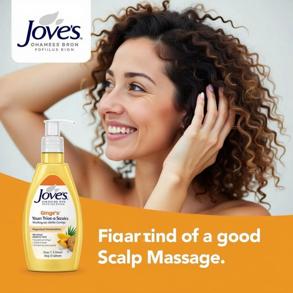 Woman using Jovees Ginger Spa Shampoo