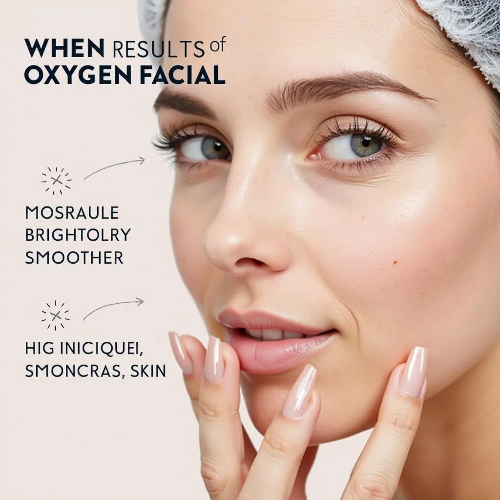 Close-up of a woman with radiant skin after an O2 facial