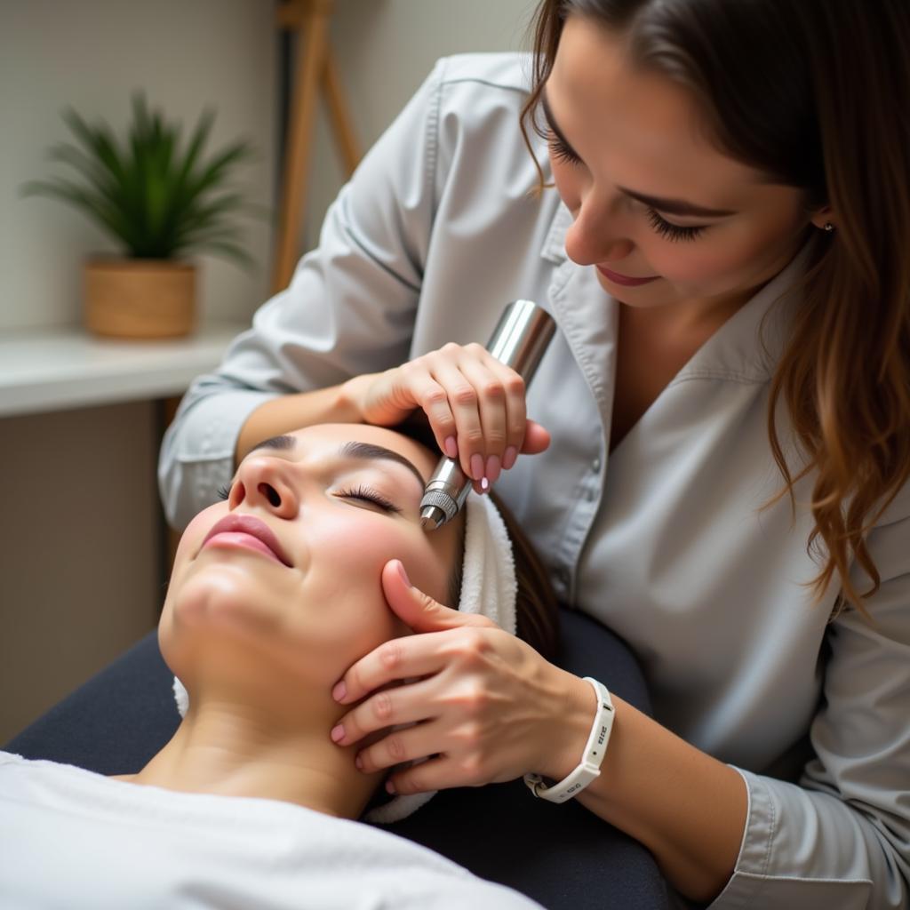 Close-up of a facial treatment at Aarudhra Beauty Spa