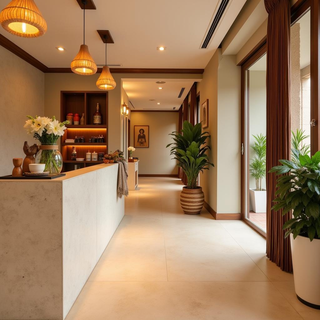 Serene reception area at Aayu Spa Nagarbhavi