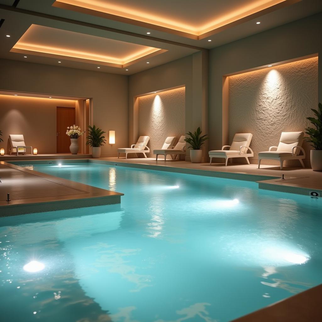 Relaxing in the Hydrotherapy Pool at Ace Water Spa Hotel