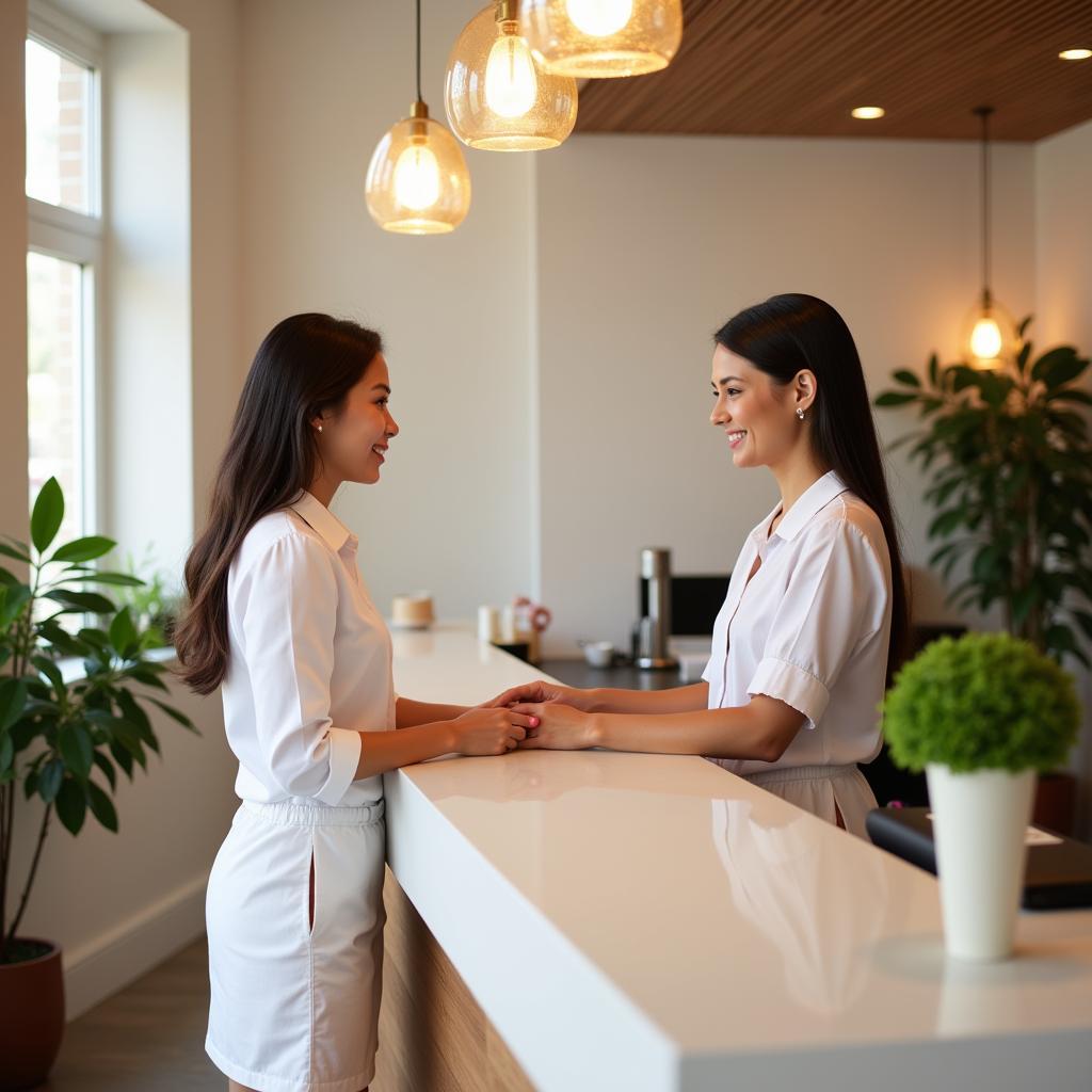 Welcoming reception area of Adira Salon & Spa