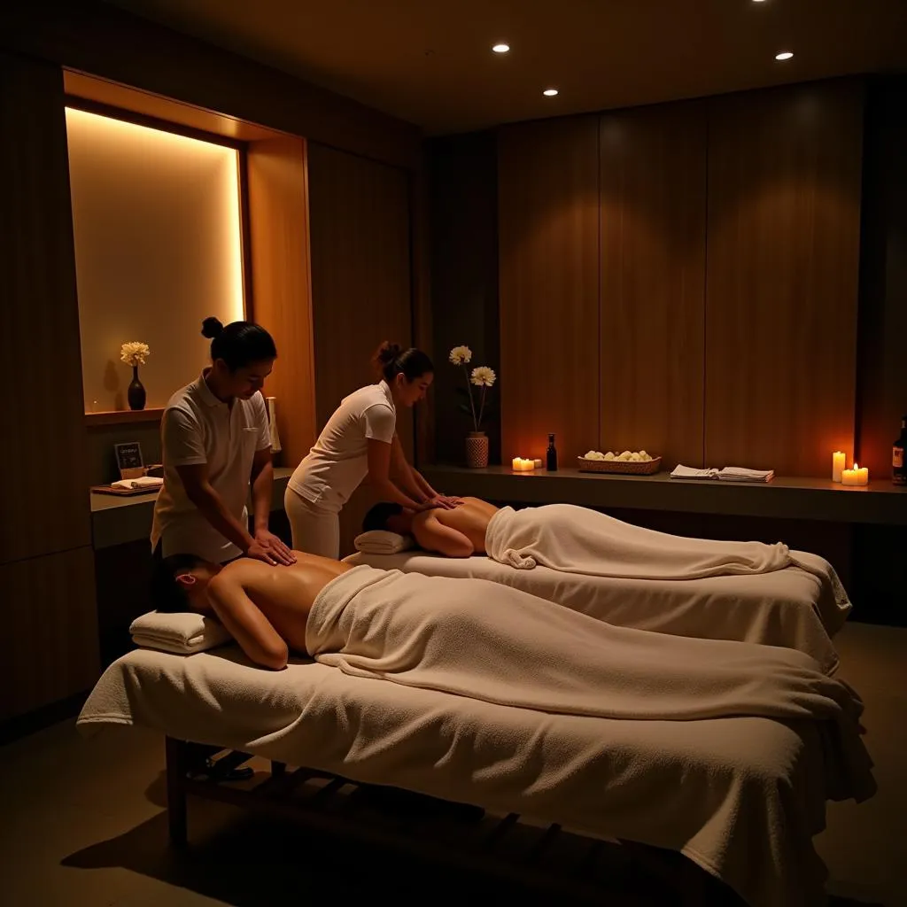 Couple receiving a massage at a spa in Ajman