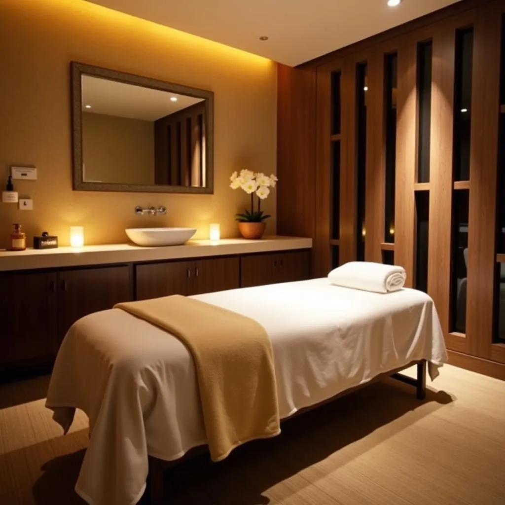 Serene treatment room at Alankritha Spa