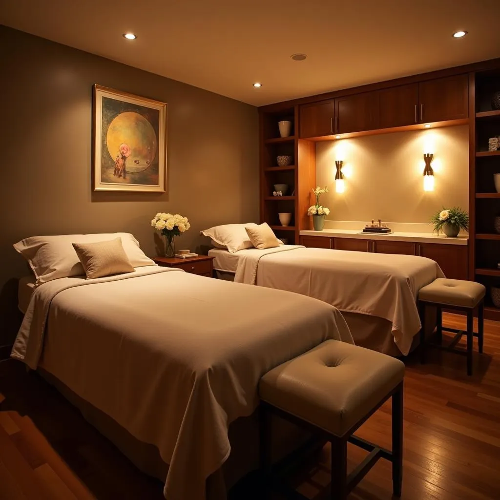 Serene and inviting massage room at Alcor Spa