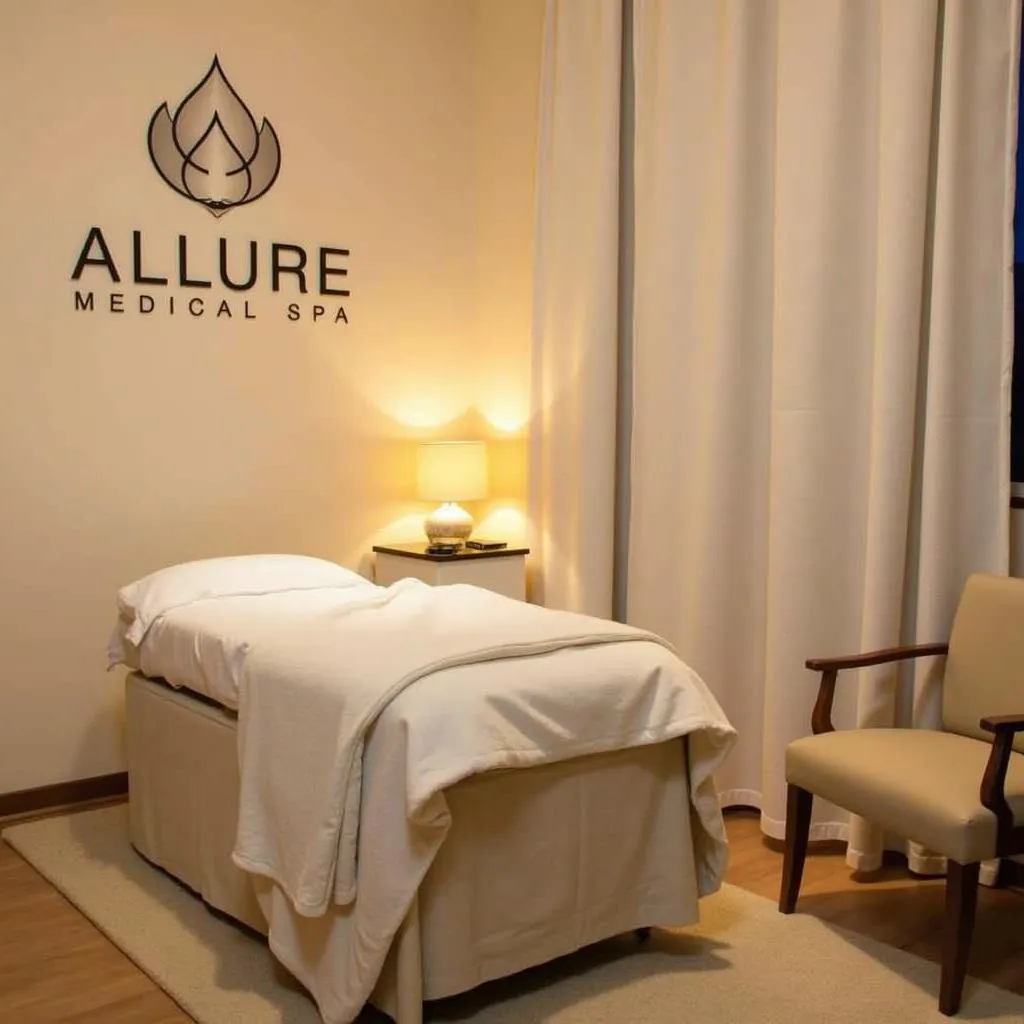 Tranquil treatment room at Allure Medical Spa