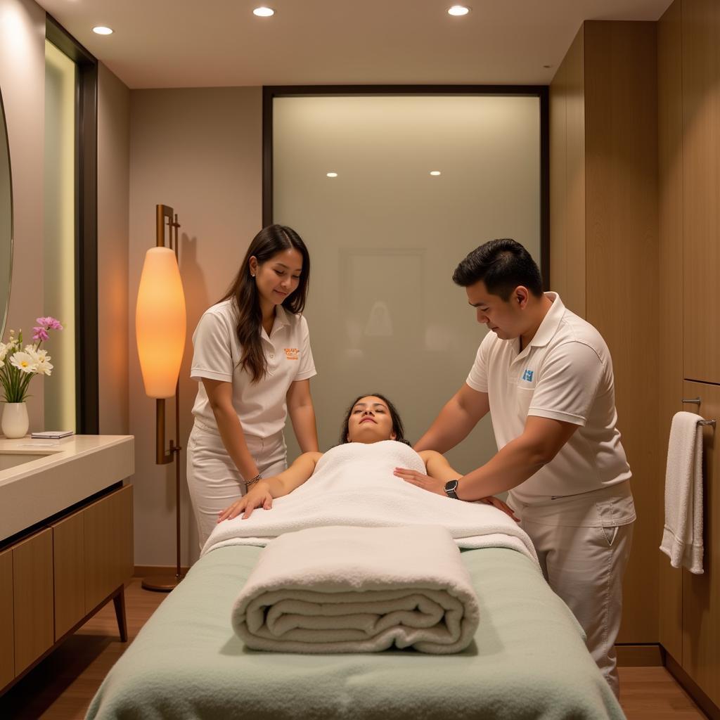 Massage therapy at Aloft Hotel Spa Chennai