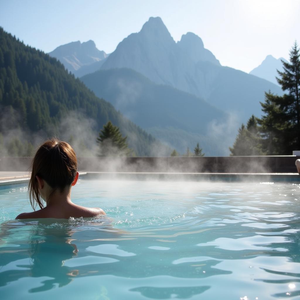 Relaxing in an Alto Adige Spa with Mountain Views