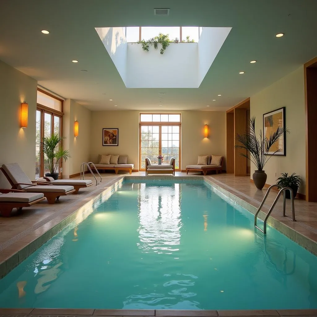 Tranquil indoor pool at Amathus Hotel Spa