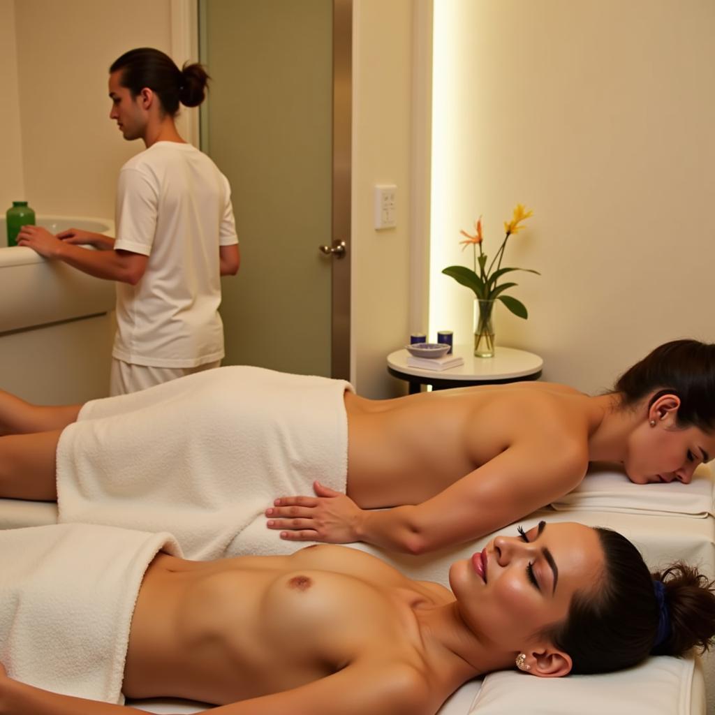 Couple Enjoying a Relaxing Massage at an Amelia Island Spa