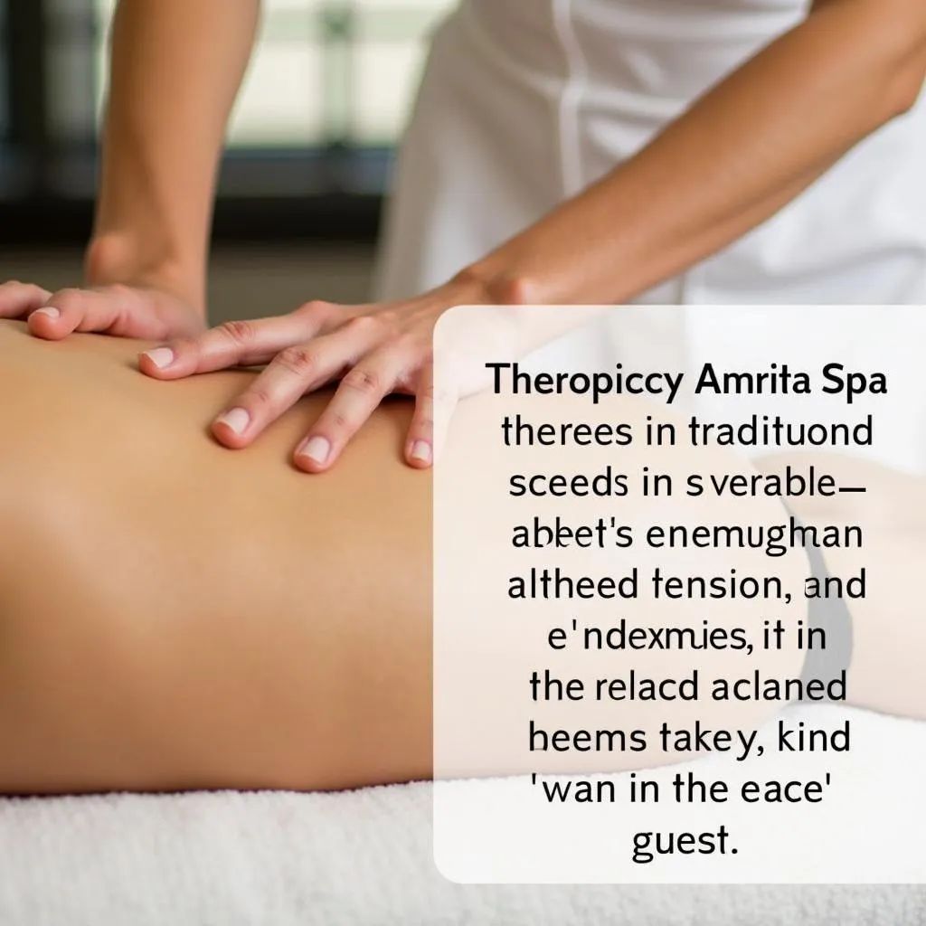 Skilled therapist performing a massage at Amrita Spa