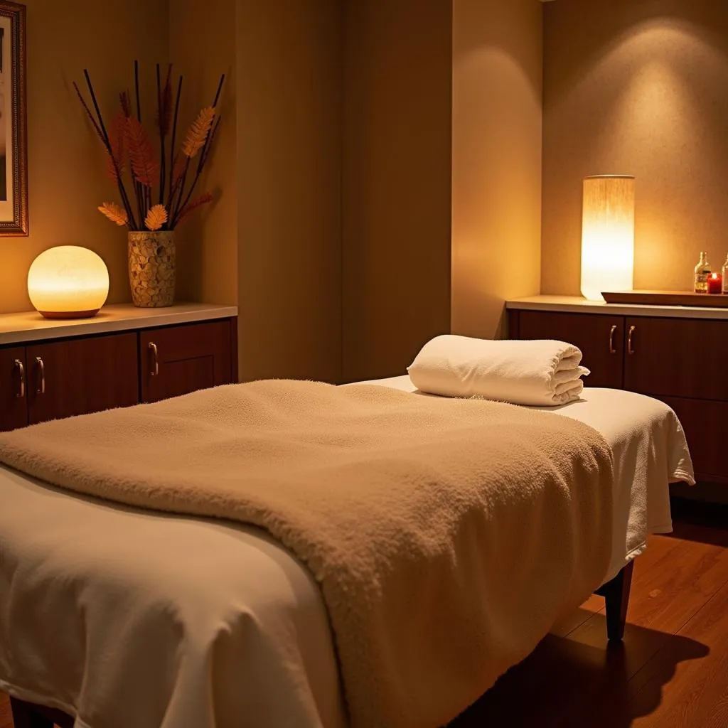 Serene treatment room at Amrita Spa