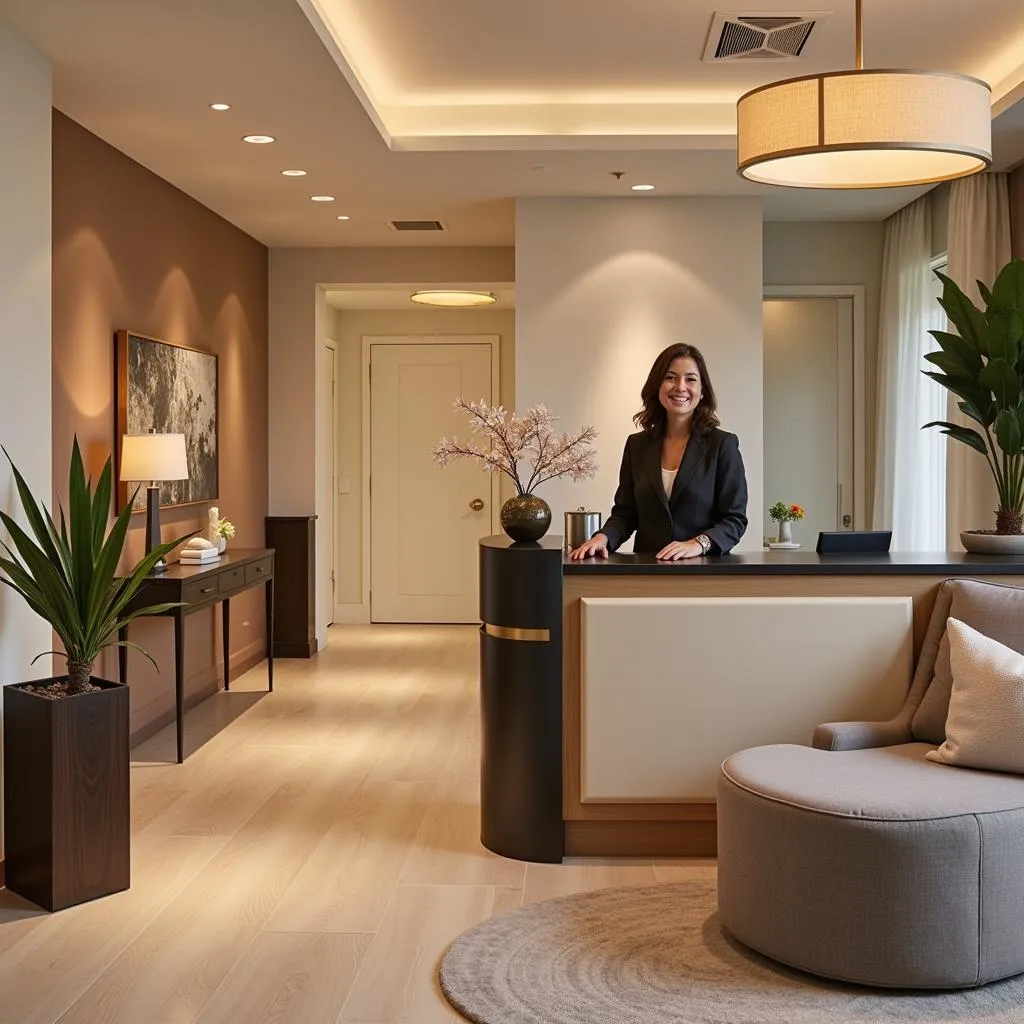 Serene reception area at Amy Body Spa