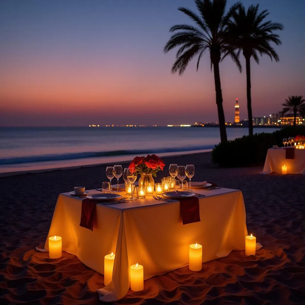 Romantic Dinner on the Beach at Anantara The Palm Dubai