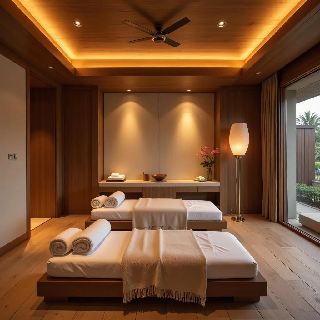 Serene treatment room at Anantara Spa